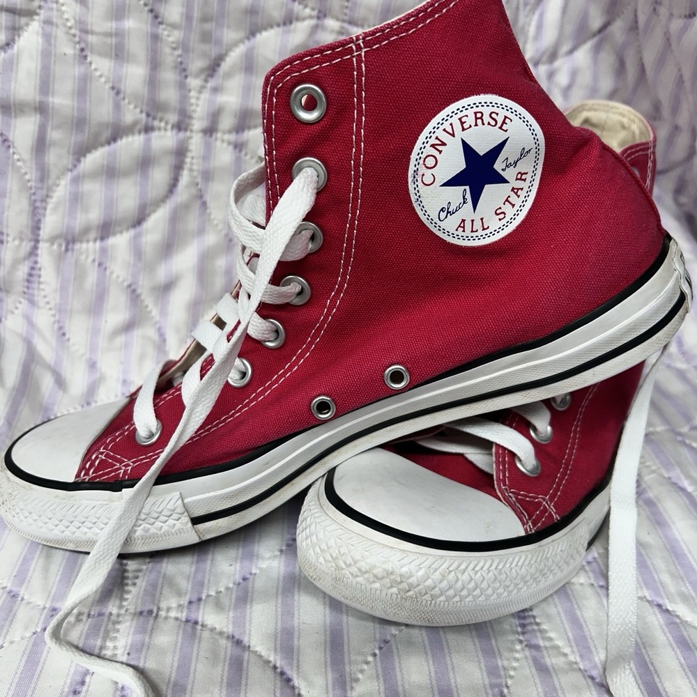 Converse Chuck Taylor All Star Red Lace Up High Top Men 8 Women 10